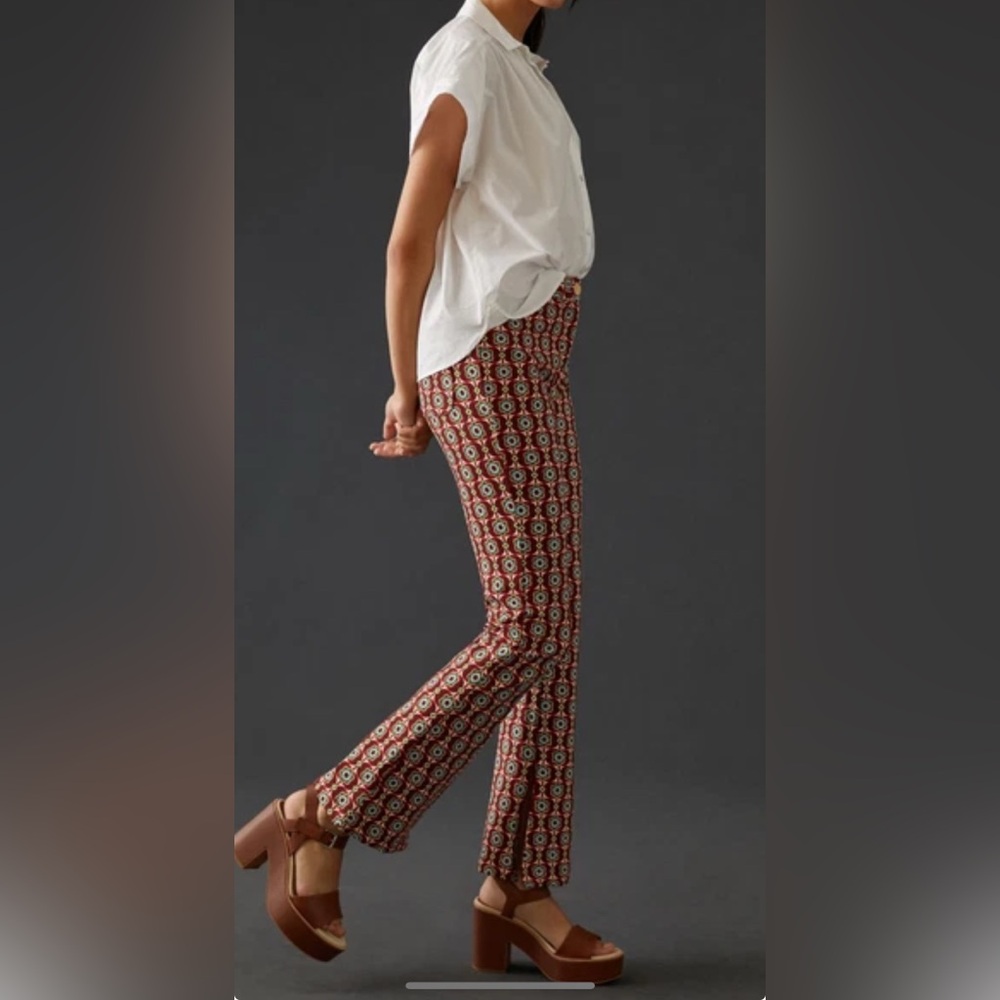 Anthropologie Maeve Mid-Rise Flare Stretch Pants Size 6 Mod NWOT - Picture 7 of 10